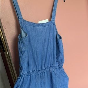 Denim wide-legged jumpsuit